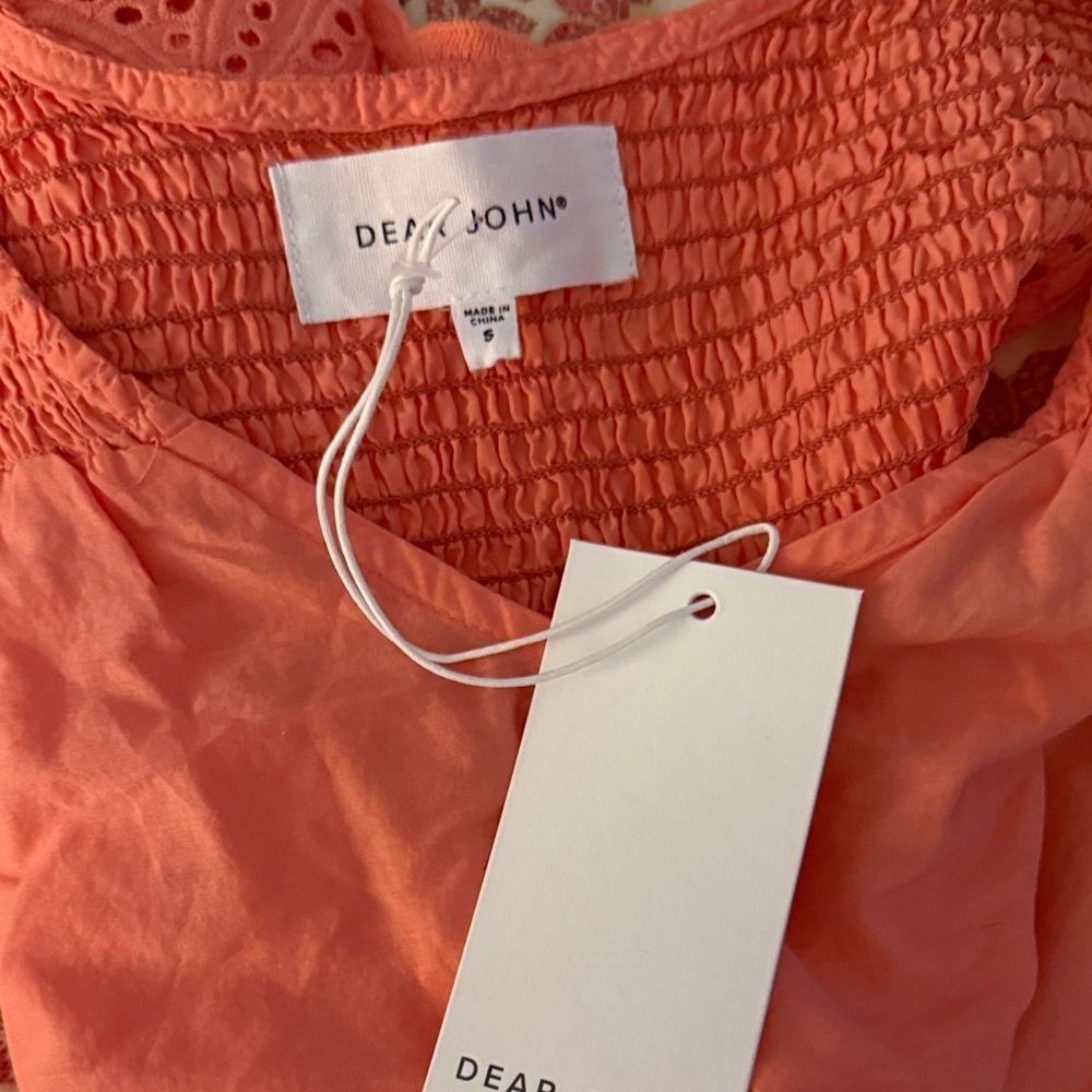Dear John Coral Eyelet Hem Top - Picture 5 of 5